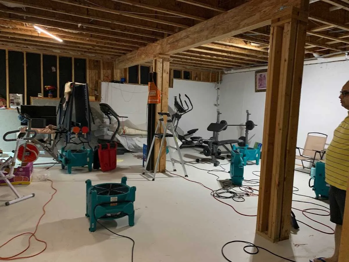Basement drying equipment setup for Contents Cleaning & Restoration in Ashland